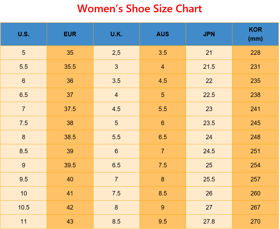 Shoe Size Conversion Chart 